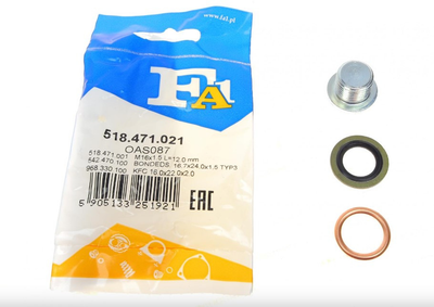 Болт слива масла Fischer Renault M16x1.5 L=12 (518.471.021)