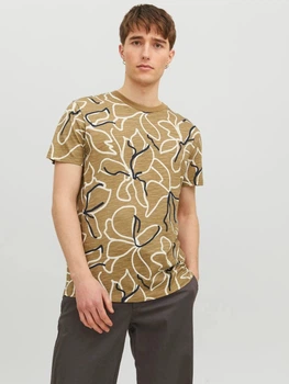 Футболка хлопковая длинная мужская Jack & Jones 191635 2XL Коричневая (2200005066416)