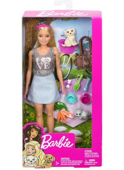  Lalka Mattel Barbie ze zwierzątkami (0887961615418)