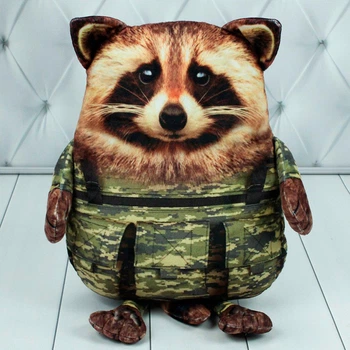 Мягкая игрушка Енот в военной форме 00411-02