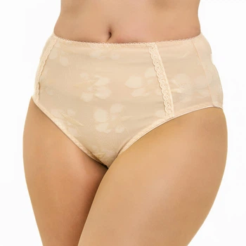 Труси-сліпи жіночі з мікрофібри та мережива великих розмірів Felisiya Lingerie Бежевий 272-126кол 4ХL (2000011502010)