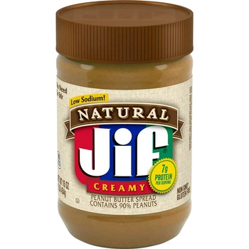 Арахісова паста-крем Jif Natural Creamy Peanut Butter 90% арахісу 454г