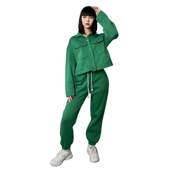 Жіночий спортивний костюм Eleve fashion зелений М