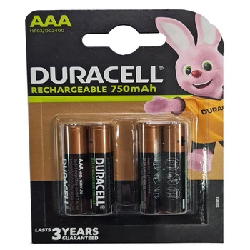 Аккумулятор AAA Duracell 750mAh NiMH ( блистер по 4шт) HR03 предзаряженные (47079)
