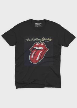 Чоловіча футболка MODNO з рок принтом "The Rolling Stones" XL Чорний (TS001-5-BL-004-2-322)