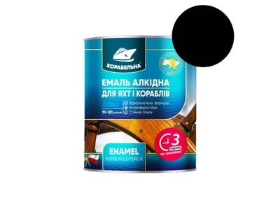 Емаль алкідна ПФ-115 КОРАБЕЛЬНА Чорний 0,25кг