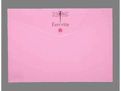 Папка-конверт BUROMAX на кнопці FAVOURITE, PASTEL, А4, рожева BM.3953-10