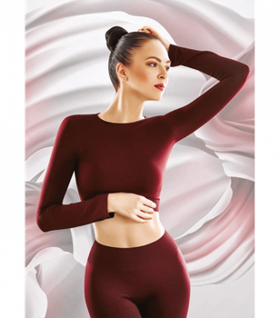 Спортивный топ с длинным рукавом CROP TOP - Giulia - CROP TOP - L/XL - Winery (Бордовый)