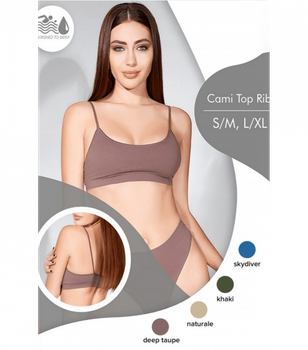Эластичный топ в рубчик GIULIA - Giulia - CAMI TOP RIB - L/XL - Khaki
