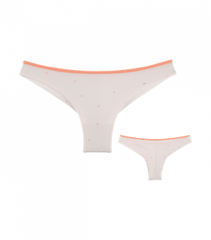 Женские трусики бразилианы с рисунком - Donella - 401119 - S - Белый