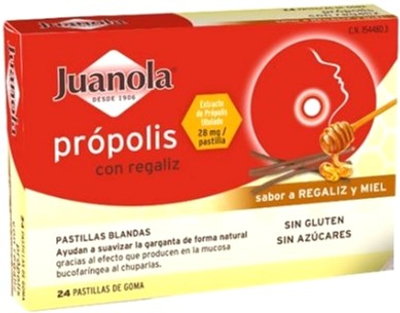 Дієтична добавка Juanola Propolis And Licorice Soft Tabs 24 таблеток (8470001544803)