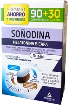 Дієтична добавка Angelini Soñodine Melatonin Bilayer 90 + 30 таблеток (8430992122534)