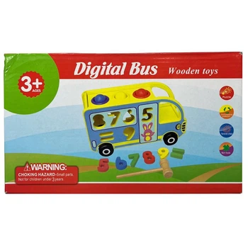 Дерев'яний автобус-сортер +стукалка Synergy Trading company "Digital Bus"