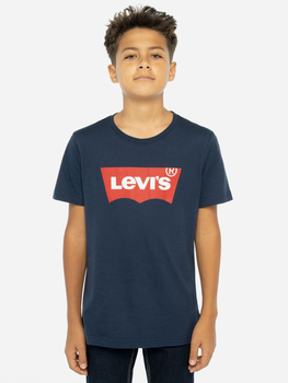 Koszulka chłopięca Levi's Lvb-Batwing Tee 8E8157-C8D 122-128 cm Niebieska (3665115030426)