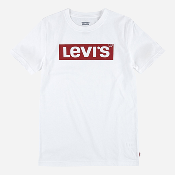 Koszulka młodzieżowa chłopięca Levi's Lvb Short Sleeve Graphic Tee Shirt 9EE551-001 146-152 cm Biała (3665115674170)