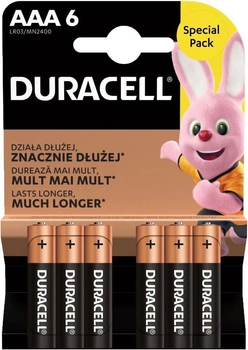 Baterie alkaliczna Duracell Basic AAA/LR3 blister 6 szt (5000394142404)