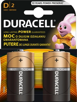 Baterie Alkaliczno-manganowa Duracell  Basic LR20/D MN1300 2 szt (5000394076730)