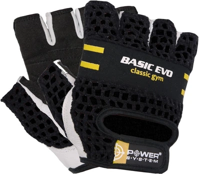 Рукавички для важкої атлетики Power System Basic EVO PS-2100 XS Black/Yellow (PS_2100E_XS_Black/Yellow)