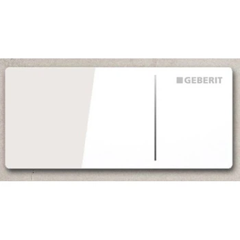 GEBERIT TYPE70 клавіша змиву дистанційна, подвійний змив, для Sigma бачків 12 см, скло біле (115.630.SI.1)