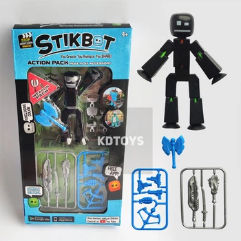 Набор фигурка Stikbot New collection для анимационного творчества Стикбот с оружием для съёмки видео Черный