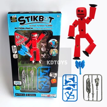 Набор фигурка Stikbot New collection для анимационного творчества Стикбот с оружием для съёмки видео Красный