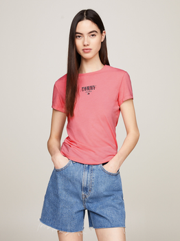 Koszulka damska bawełniana Tommy Jeans DW0DW17839-TIC L Różowa (8720646693085)