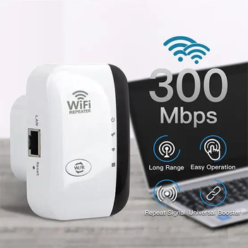 Репитер EU, ретранслятор, усилитель сигнала WiFi 300 Мбит/с в розетку 110V/220V
