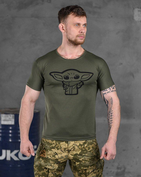 Тактическая мужская потоотводящая футболка Yoda S олива (85831)