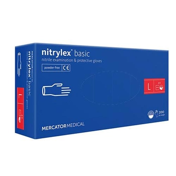 Перчатки Nitrylex Basic нитриловые L 200 шт. Темно-синие/фиолетовые (004707)