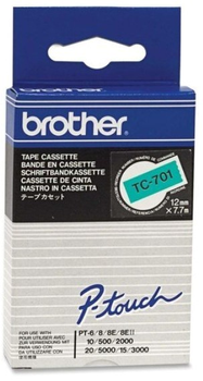Етикеточна стрічка Brother P-Touch TC-701 12 мм 7.7 м Black/Green (4977766050623)
