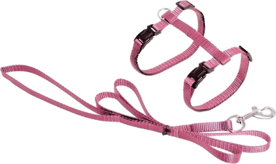 Шлея з повідцем для котів Flamingo Ziggi Cat harness with line Pink (5415245135700)