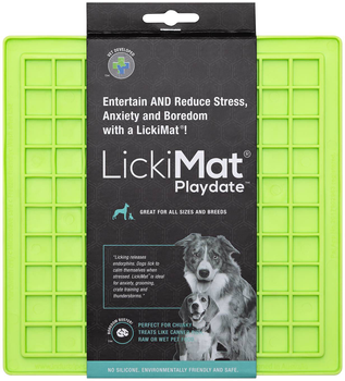 Килимок для ласощів для собак LickiMat Dog Bowl Playdate 20 x 20 см Green (9349785000111)