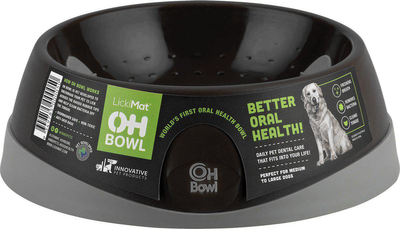 Miska dla psów LickiMat Dog Bowl Oral Hygiene Bowl M 22 x 7.2 cm 500 ml Black (9349785000166)