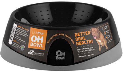 Miska dla psów LickiMat Dog Bowl Oral Hygiene Bowl L 27 x 9 cm 1000 ml Black (9349785000197)