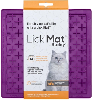 Mata na smakołyki dla kotów LickiMat Cat Buddy 20 x 20 cm Purple (9349785006052)