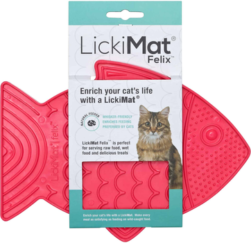 Mata na smakołyki dla kotów LickiMat Cat Felix 22 x 16 cm Pink (9349785006250)