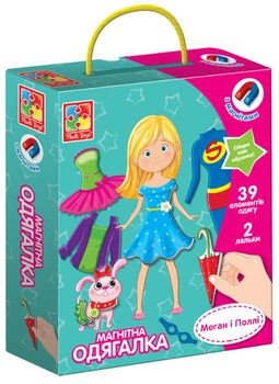Игра настольная Vladi Toys магнитная одевалка Меган и Полли (4820234764853)