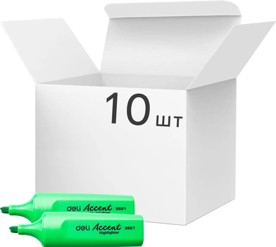 Набор маркеров текстовых Deli 621ES 1-5 мм Accent 10 шт Зеленых (6921734951410)