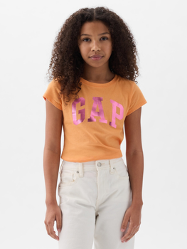 Koszulka dziecięca dziewczęca GAP 885666-00 125-135 cm Pomarańczowa (1200132977266)