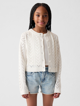 Sweter rozpinany dla dziewczynki GAP 881467-03 114-134 cm Biały (1200133188814)