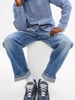Koszula jeansowa przejściowa męska GAP 543056-01 M Niebieska (1200118689480)