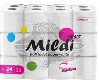 Туалетний папір Mildi Smart Целюлозний 2 шари 24 шт (4820032451238)
