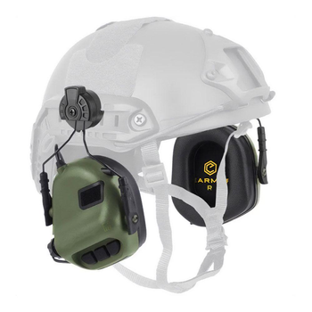Активні захисні навушники Earmor M31H MARK3 ARC (FG) Olive з кріпленням на шолом