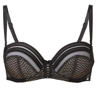 Бюстгальтер Gossard Contradiction 20005 балконет з м'якою чашкою з люрексом 75D Black Silver (5053014911669)