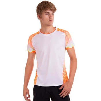 Футболка спортивна чоловіча Zelart 7319 розмір L (46-48) White-Orange
