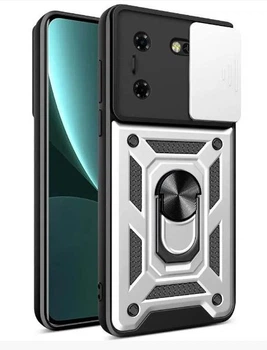 Чохол Camshield з кільцем-підставкою на Tecno Pova 5 (silver)