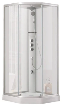 Душевой бокс DUSEL GLARE Satin 90x90x210 стекло прозрачное, профиль сатин, без крыши