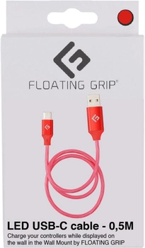 Kabel Floating Grip LED USB Type-C - USB Type-A 0.5 m Red (5713474045006)