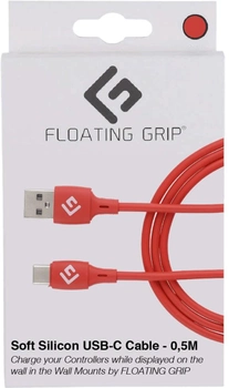 Kabel Floating Grip USB Type-C - USB Type-A 0.5 m Red (5713474046003)