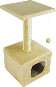 Дряпка Lucky Pet дом Грот мех 33x33x67 см Бежевая (4820276193734)